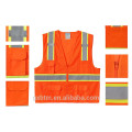 Warnschutz Warnweste ANSI 107 Orange Breathable Mesh Hi Vis Workwear Jacke mit Taschen und Reißverschluss